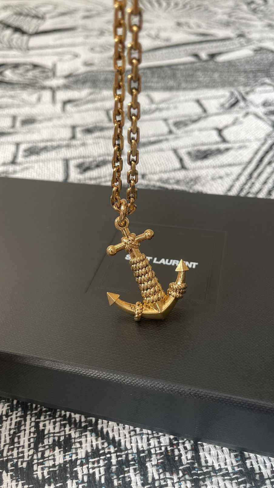 Saint Laurent Paris COLLIER PENDENTIF ANCRE CHARM BRASS Size ONE SIZE - 6 Thumbnail