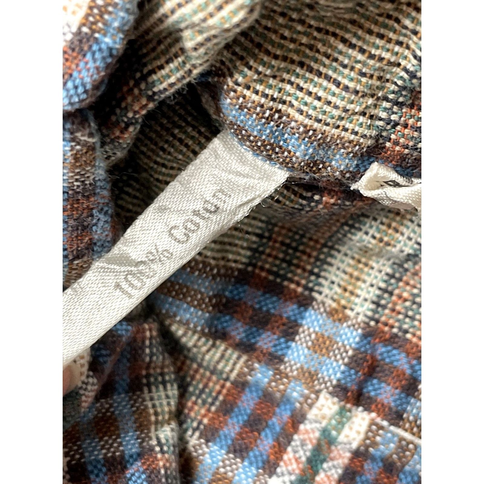 Vintage VINTAGE French 50s Plaid Woven Thick Cotton Work Pullover Peasant Shirt ELTVA Sz 38 Mens Size US M / EU 48-50 / 2 - 5 Thumbnail