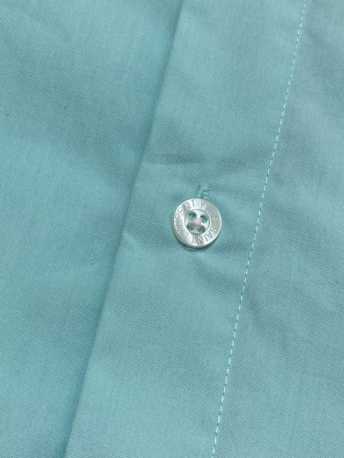 Vintage Vintage YVES SAINT LAURENT Blue Button Up Short Sleeve Size US XL / EU 56 / 4 - 3 Thumbnail