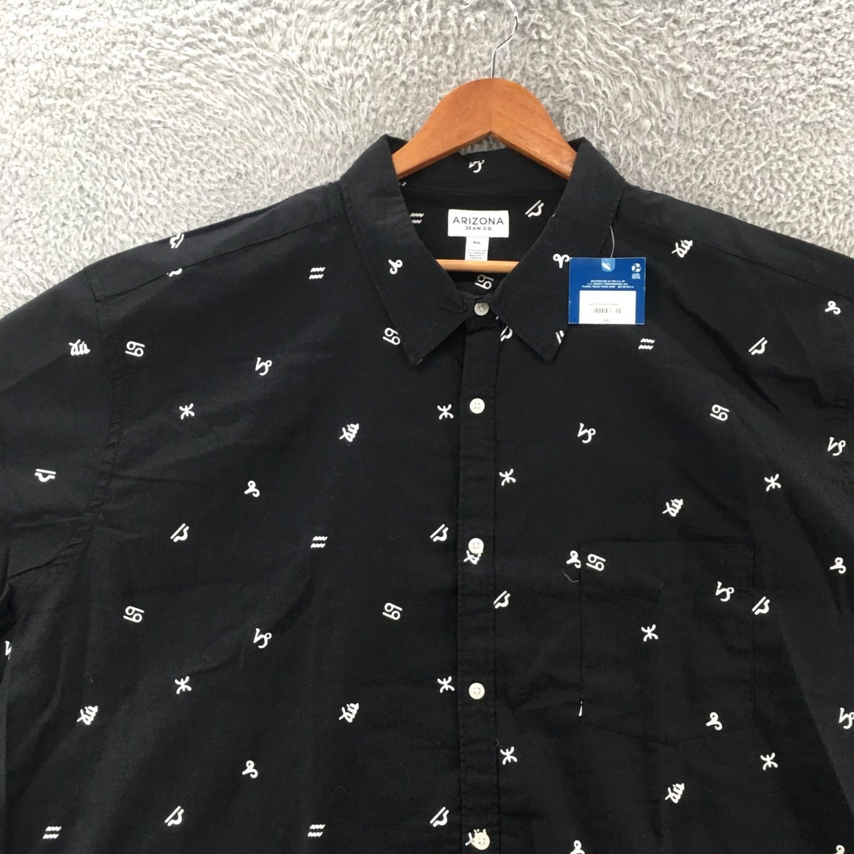 Vintage Arizona Jean Co Shirt Mens 4XL Black Short Sleeve Collared Button Up NYC? Size US XXL / EU 58 / 5 - 2 Thumbnail