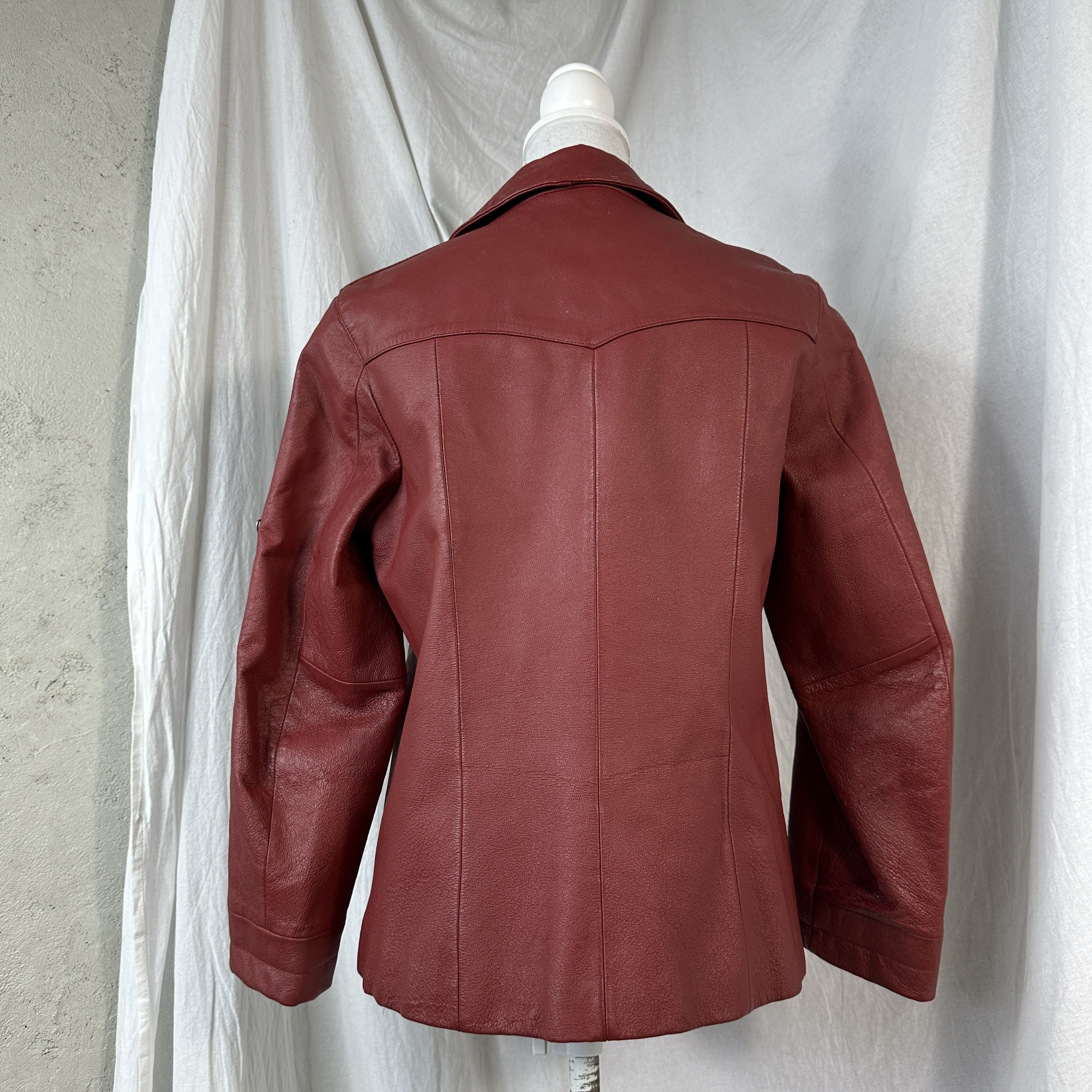 Vintage Vintage Y2K Avant Garde Biker Moto Cherry Red Leather Jacket Size US L / EU 52-54 / 3 - 6 Thumbnail
