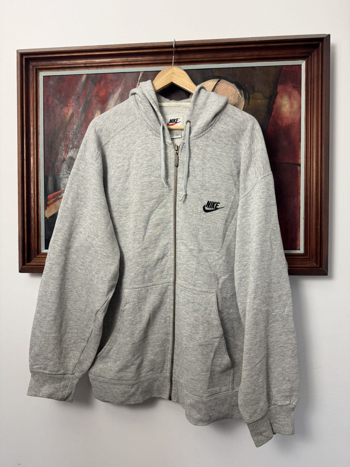 Nike Nike 90s Gray Mini Swoosh Vintage Zip Hoodie Rare Hype Size US L / EU 52-54 / 3 - 1 Thumbnail