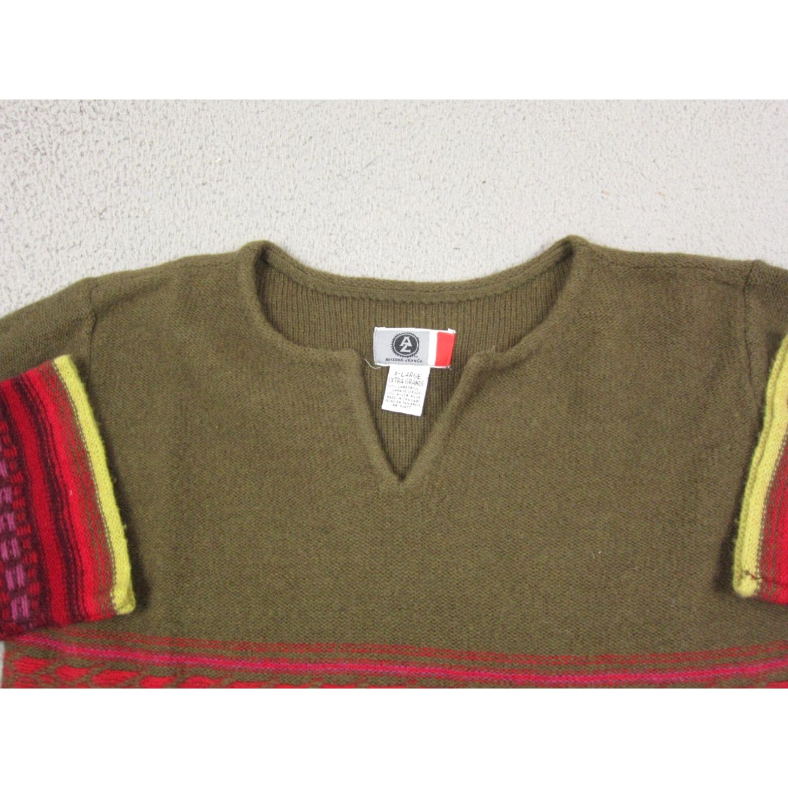 Vintage VINTAGE Arizona Sweater Womens XL Brown Fringe Y2K 80s 90s Pullover Knit Wool Nylon V-Neck Long Sleeve Casual Mens Womens Girls? Size XL / US 12-14 / IT 48-50 - 2 Thumbnail
