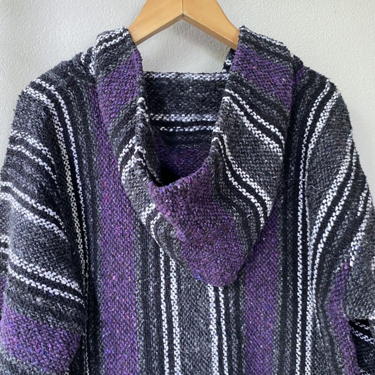 Vintage Black & Purple Striped Baja Hoodie Size US M / EU 48-50 / 2 - 13 Thumbnail