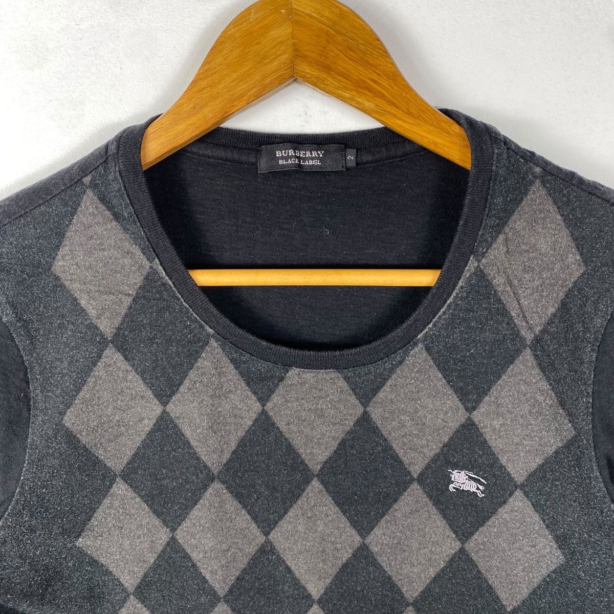 Burberry Vintage BURBERRY Black Label Checked Design Longsleeve Tee Size M / US 6-8 / IT 42-44 - 2 Thumbnail