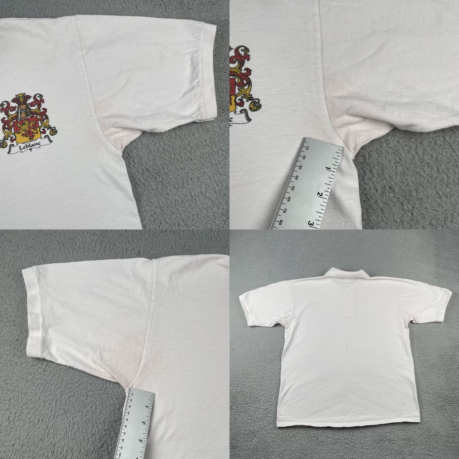 Anvil VINTAGE Anvil Polo Shirt White Cotton Crest Mens Large L Size US L / EU 52-54 / 3 - 8 Thumbnail