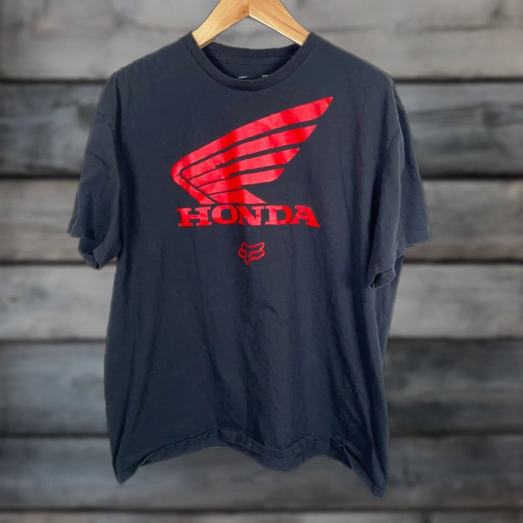 Fox Racing Fox Racing T-Shirt Black XL Honda Logo Graphic Print Short Sleeve Crew Neck Mens Size US XL / EU 56 / 4 - 1 Thumbnail