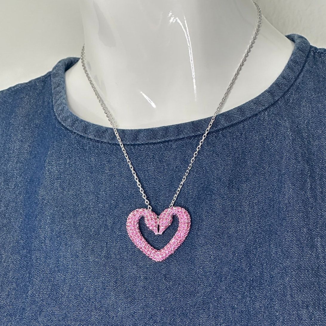 Swarovski Swarovski Sublima Pendant (Pink) Swan Heart, Large, Necklace Size ONE SIZE - 5 Thumbnail
