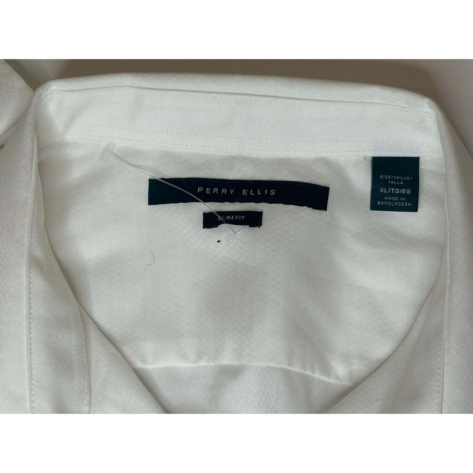 Perry Ellis Perry Ellis Slim Fit Party Wedding White Button Up Shirt XL Size US XL / EU 56 / 4 - 2 Thumbnail