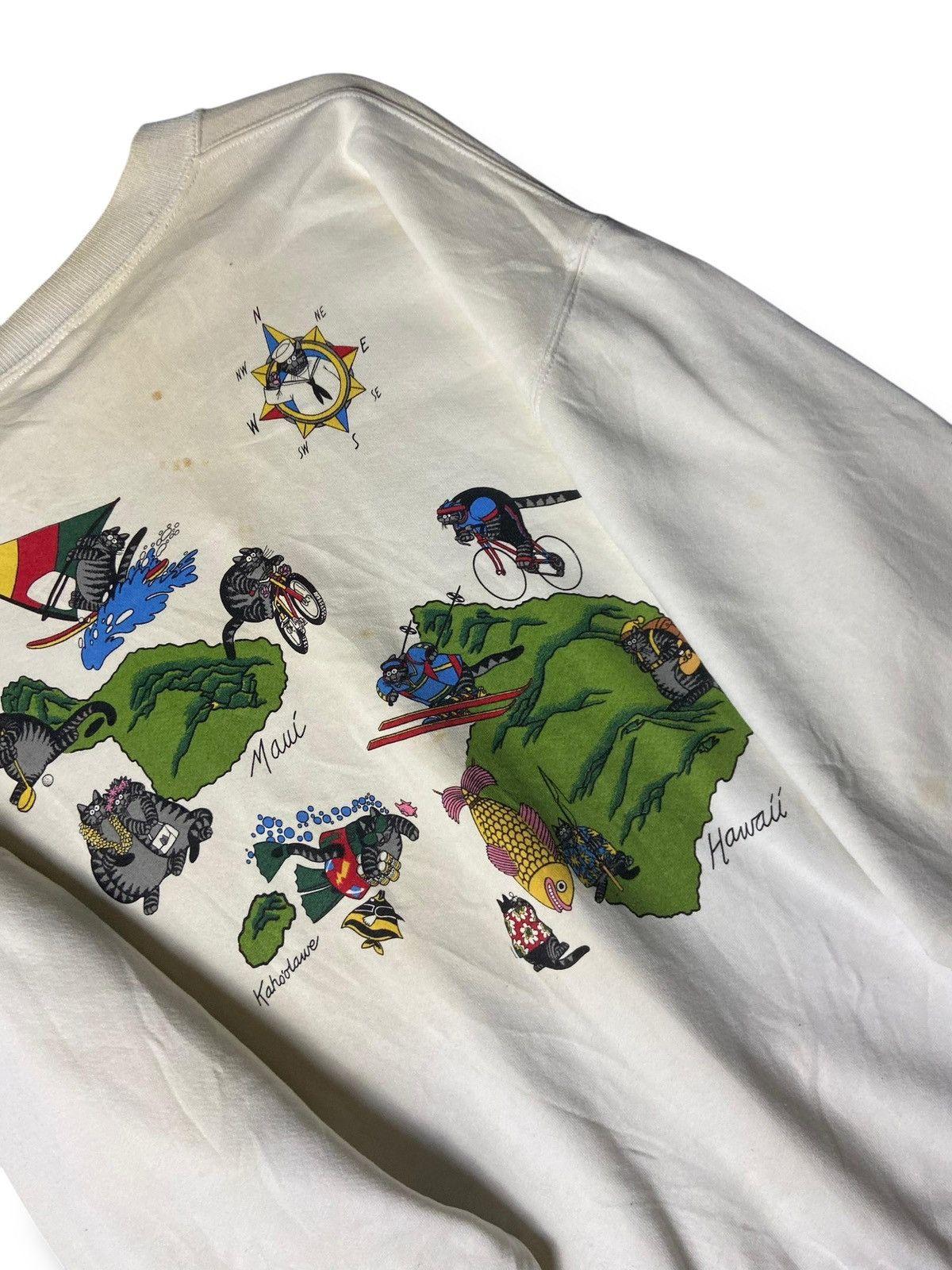 Japanese Brand Crazy Shirts Hawaii Kliban Cat Sweatshirt (170) Size US M / EU 48-50 / 2 - 2 Thumbnail