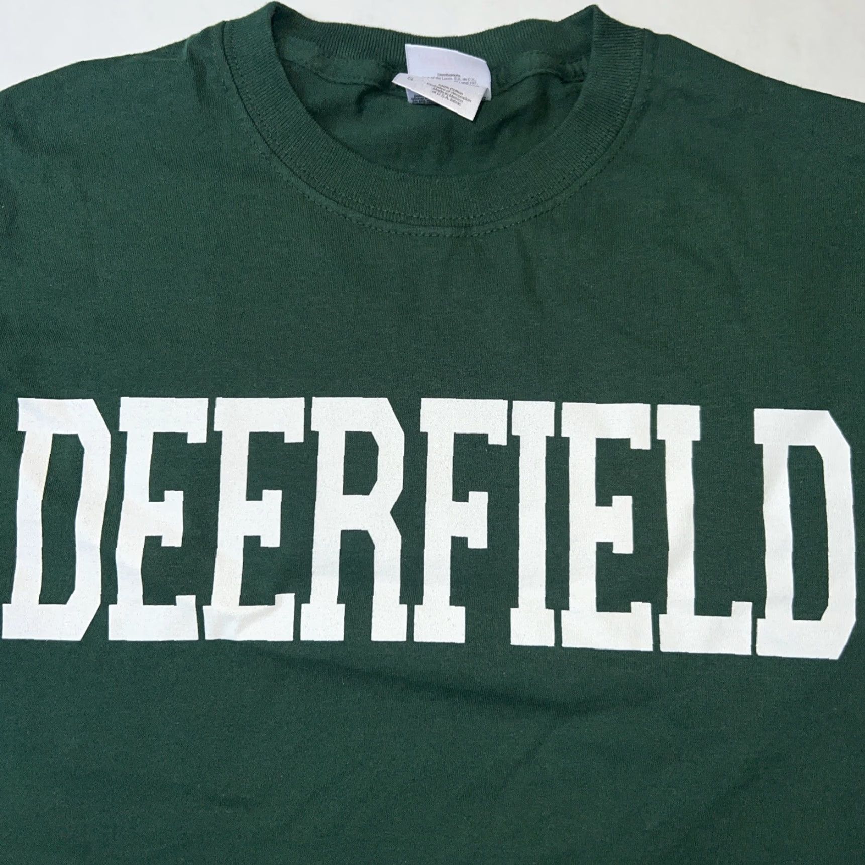 Hanes Hanes Shirt Crew Neck Short Sleeve Green Cotton Logo Deerfield Academy Elite Private Prep School Adult Small Men’s Shirt Size US S / EU 44-46 / 1 - 2 Thumbnail