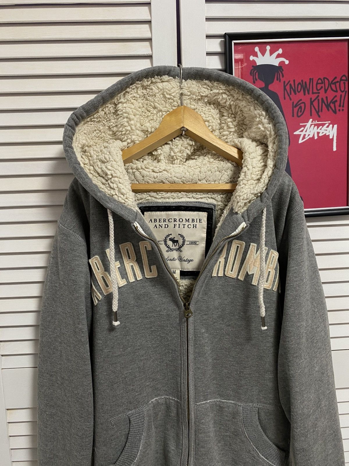 Abercrombie & Fitch Vintage Hoodie Abercrombie Fitch Sherpa Fleece Winter Jacket Size US M / EU 48-50 / 2 - 2 Thumbnail