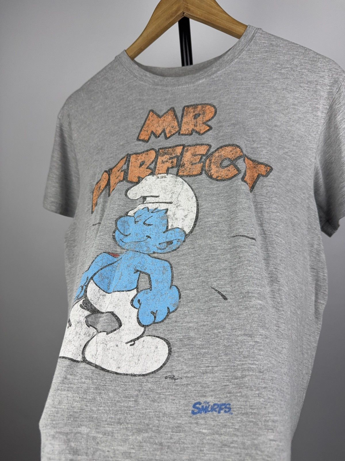 Vintage Vintage 2011 The Smurfs “Mr Perfect” Grey Graphic Tee M Size US M / EU 48-50 / 2 - 2 Thumbnail