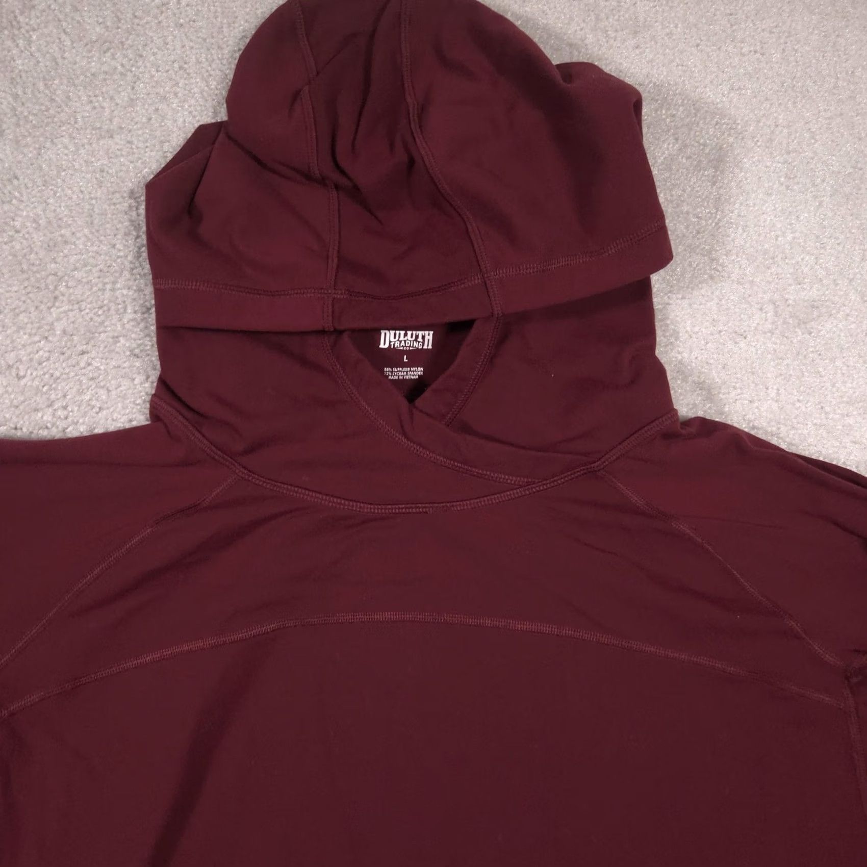 Duluth Trading Company Duluth Trading Co Hoodie Womens Large Red Lightweight Stretch V Neck Pullover Size L / US 10 / IT 46 - 3 Thumbnail