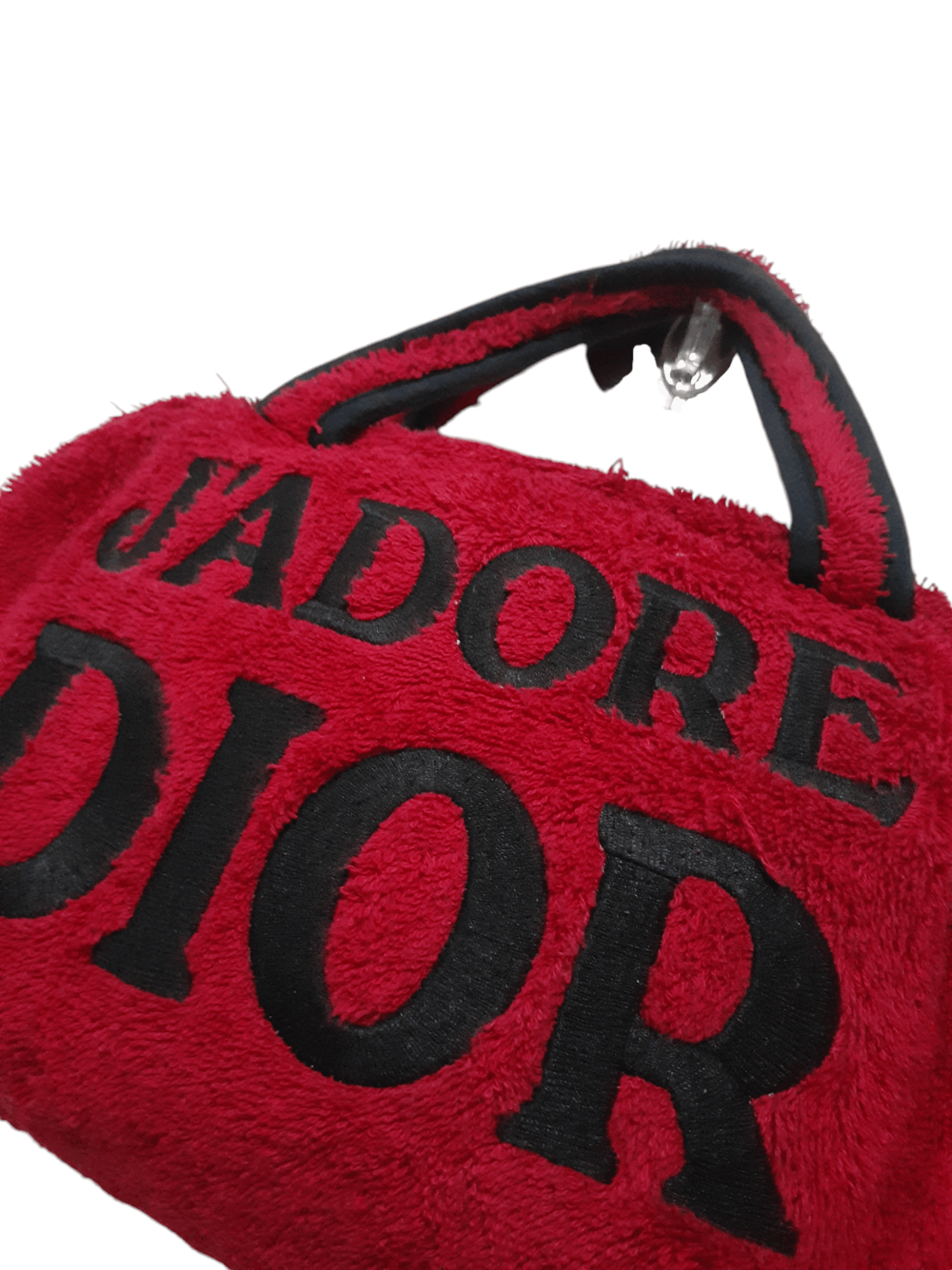 Dior × John Galliano × Vintage Vtg JA'DIOR John Galliano Era Red Terry Cloth Boston Bag Size ONE SIZE - 5 Thumbnail