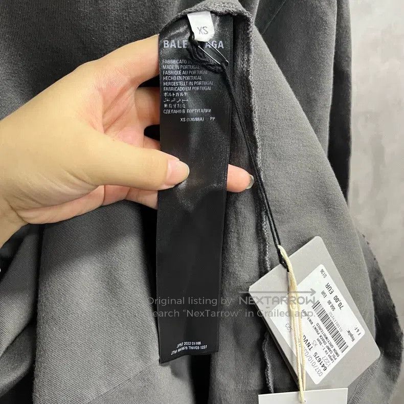Balenciaga Balenciaga Grey round neck straight short-sleeve T-shirt w Size US XS / EU 42 / 0 - 5 Thumbnail
