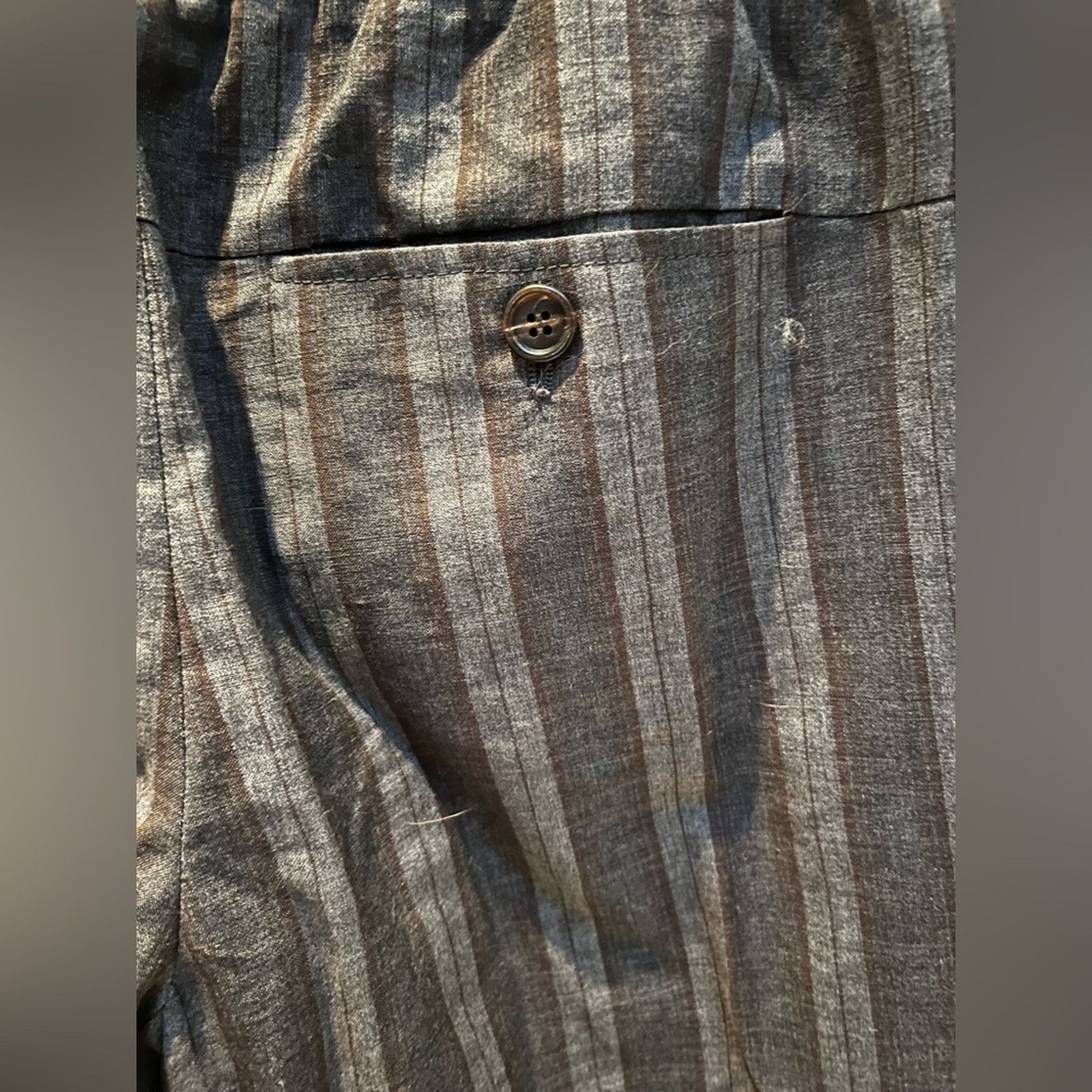 Brunello Cucinelli Brunello Cucinelli wool pullon grey striped trousers 6 Italy Size 28" / US 6 / IT 42 - 7 Thumbnail