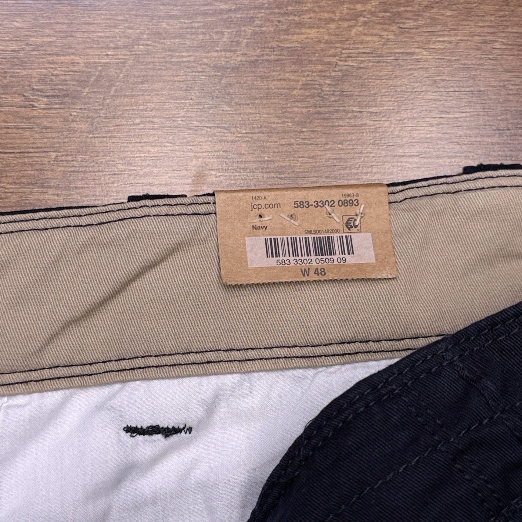 Vintage Foundry Cargo Shorts Mens 48 Navy Blue Cargo Pocket Flat Front Regular Fit Twill Cotton Short - Blue Size US 32 / EU 48 - 5 Thumbnail