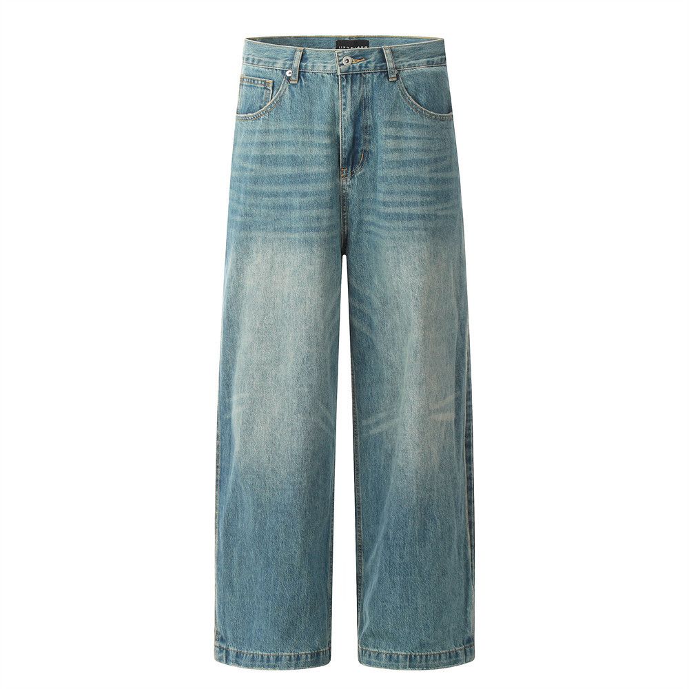 Japanese Brand Men's retro street trend all-match distressed washed jeans Size US 32 / EU 48 - 1 Thumbnail