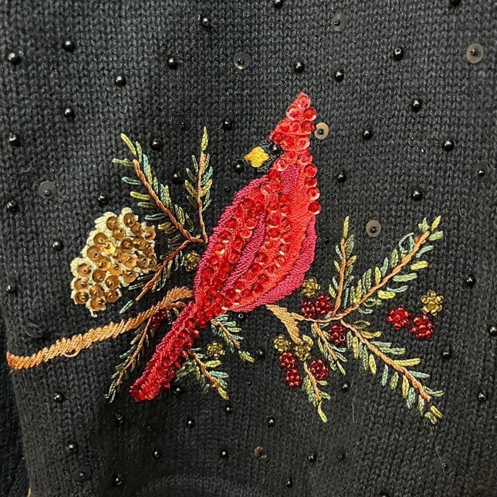Vintage Y2K Heirloom Holiday Cardigan Sweater M Sequins Embroidered Size M / US 6-8 / IT 42-44 - 8 Thumbnail