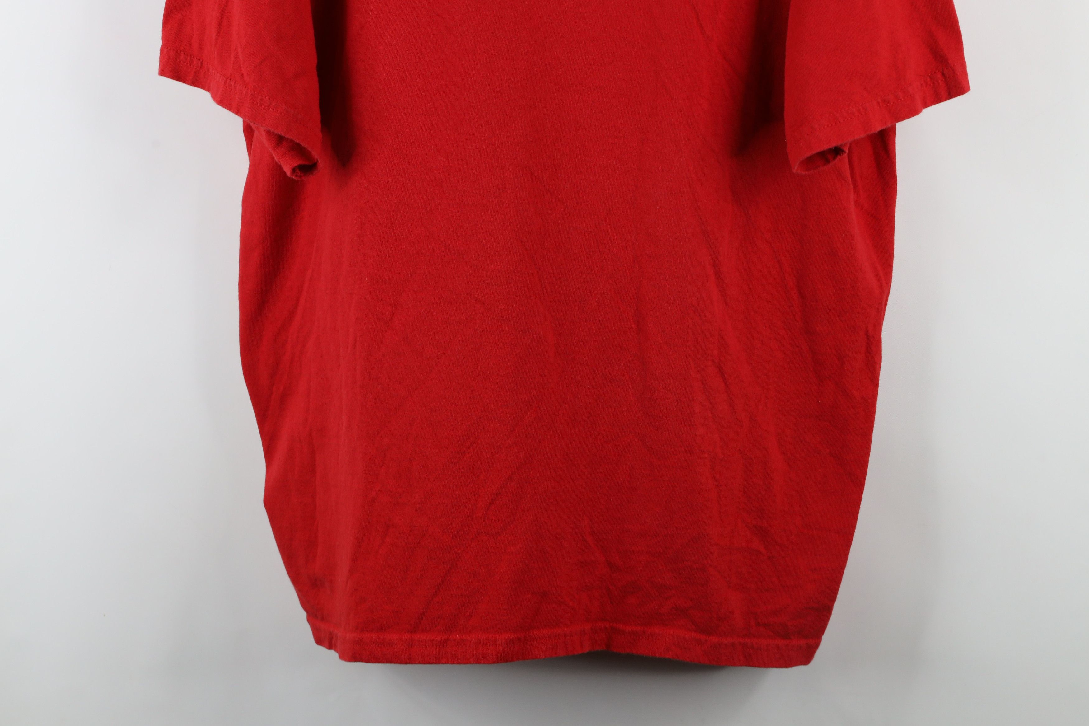 Vintage Vintage 90s Streetwear Distressed Blank Cotton T-Shirt Red Size US XXL / EU 58 / 5 - 3 Thumbnail
