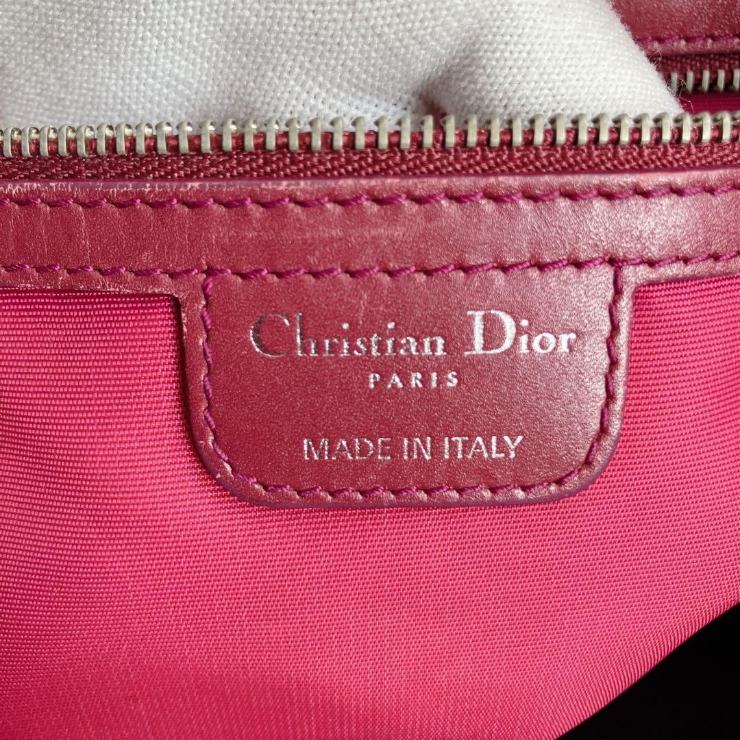 Dior Dior - Cannage Pink Leather Handbag Tote Metal Logo Size ONE SIZE - 5 Thumbnail