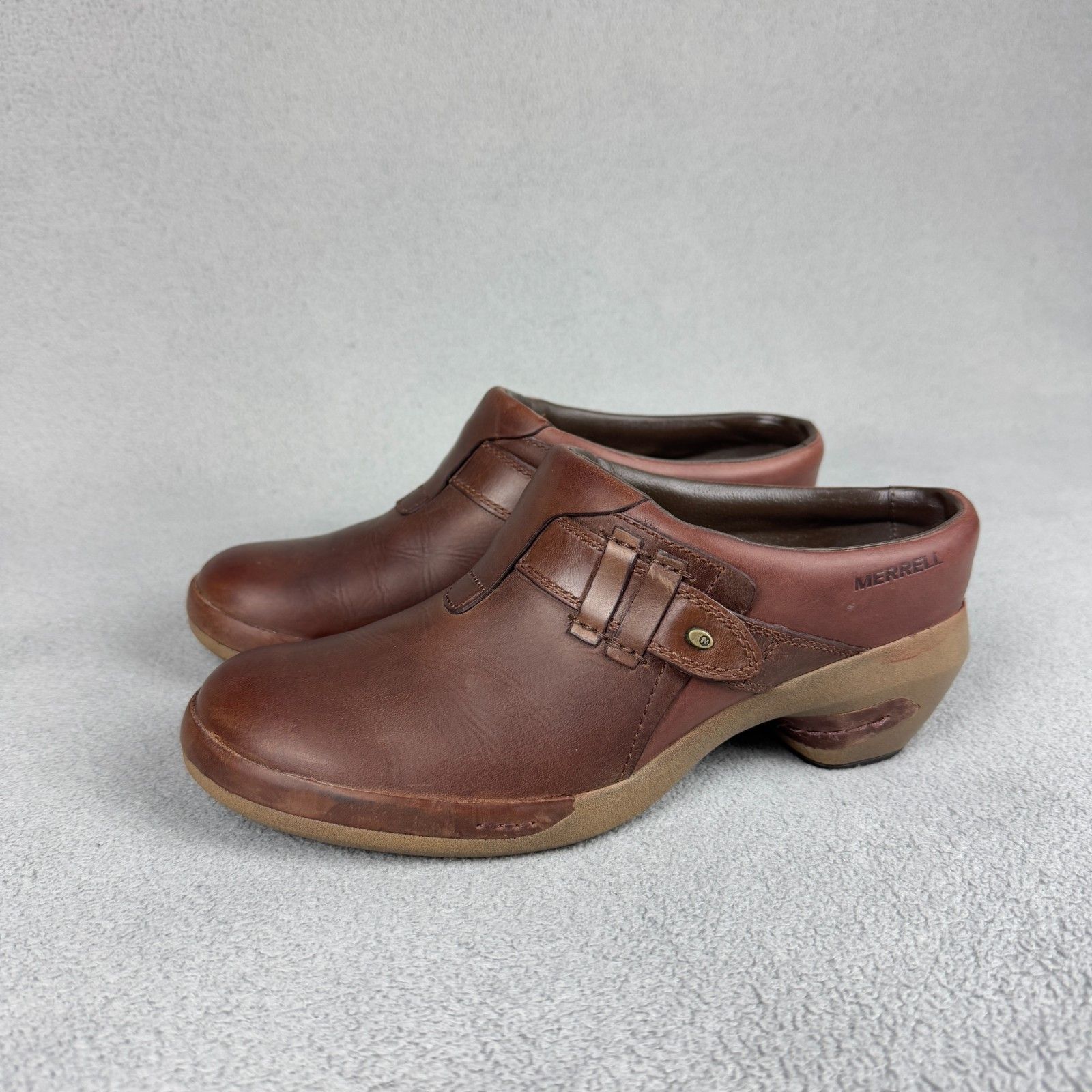 Merrell Merrell Brown Leather Clogs Comfort Slip On Shoes 9.5 Size US 9.5 / IT 39.5 - 10 Thumbnail