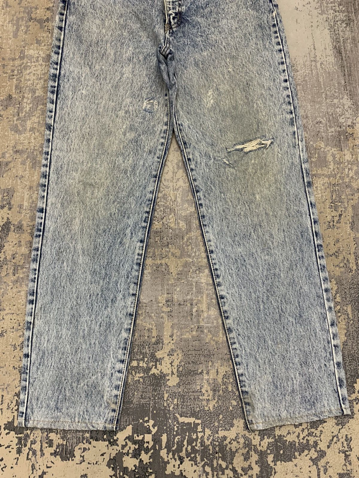 Seditionaries EDWIN BLEACHED DISTRESSED RETRO PUNK TAPERED JEANS 31x28 Size US 31 - 4 Thumbnail
