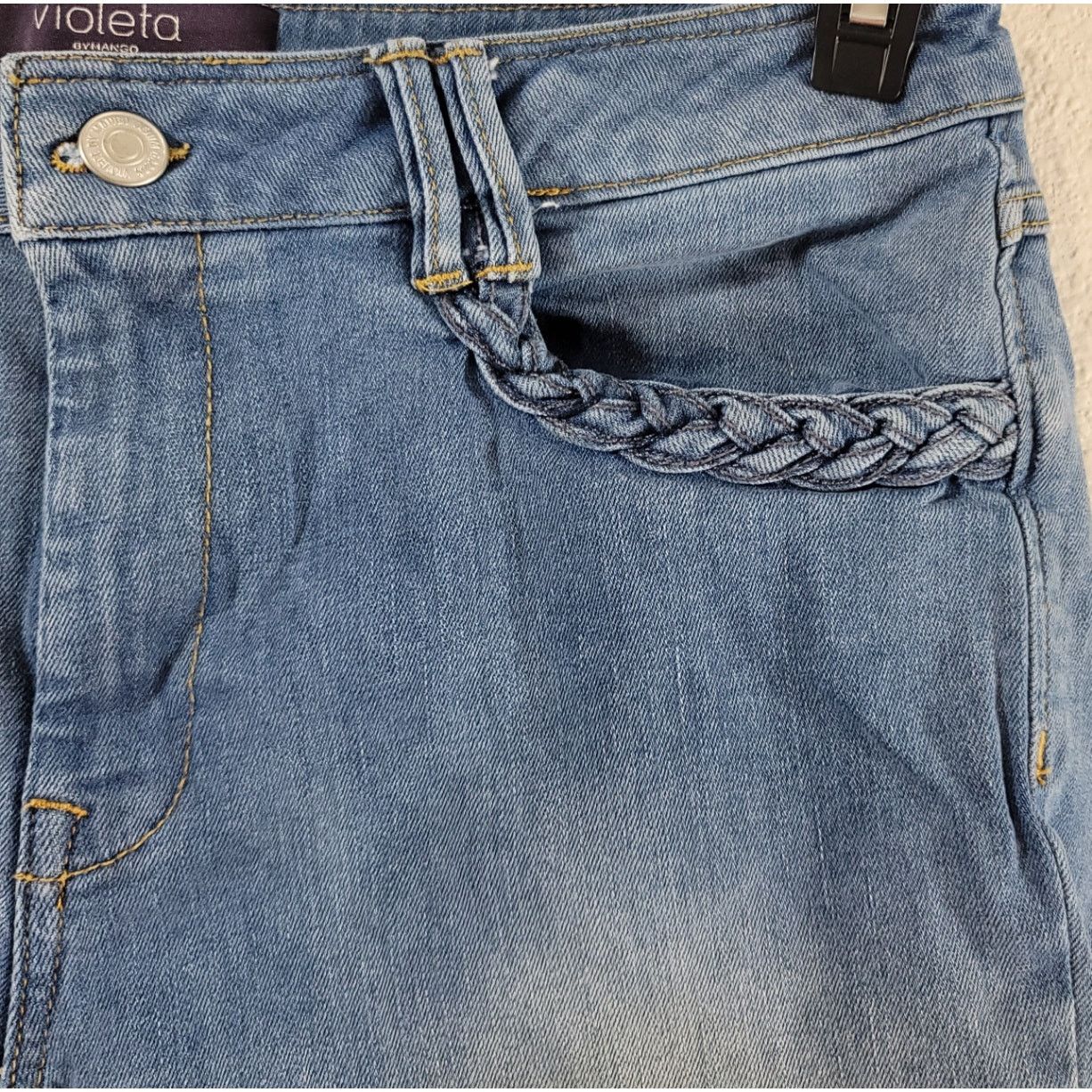 Other Violeta By Mango Stone Washed Braided Bermuda Shorts 12 Size 34" / US 12 / IT 48 - 2 Thumbnail
