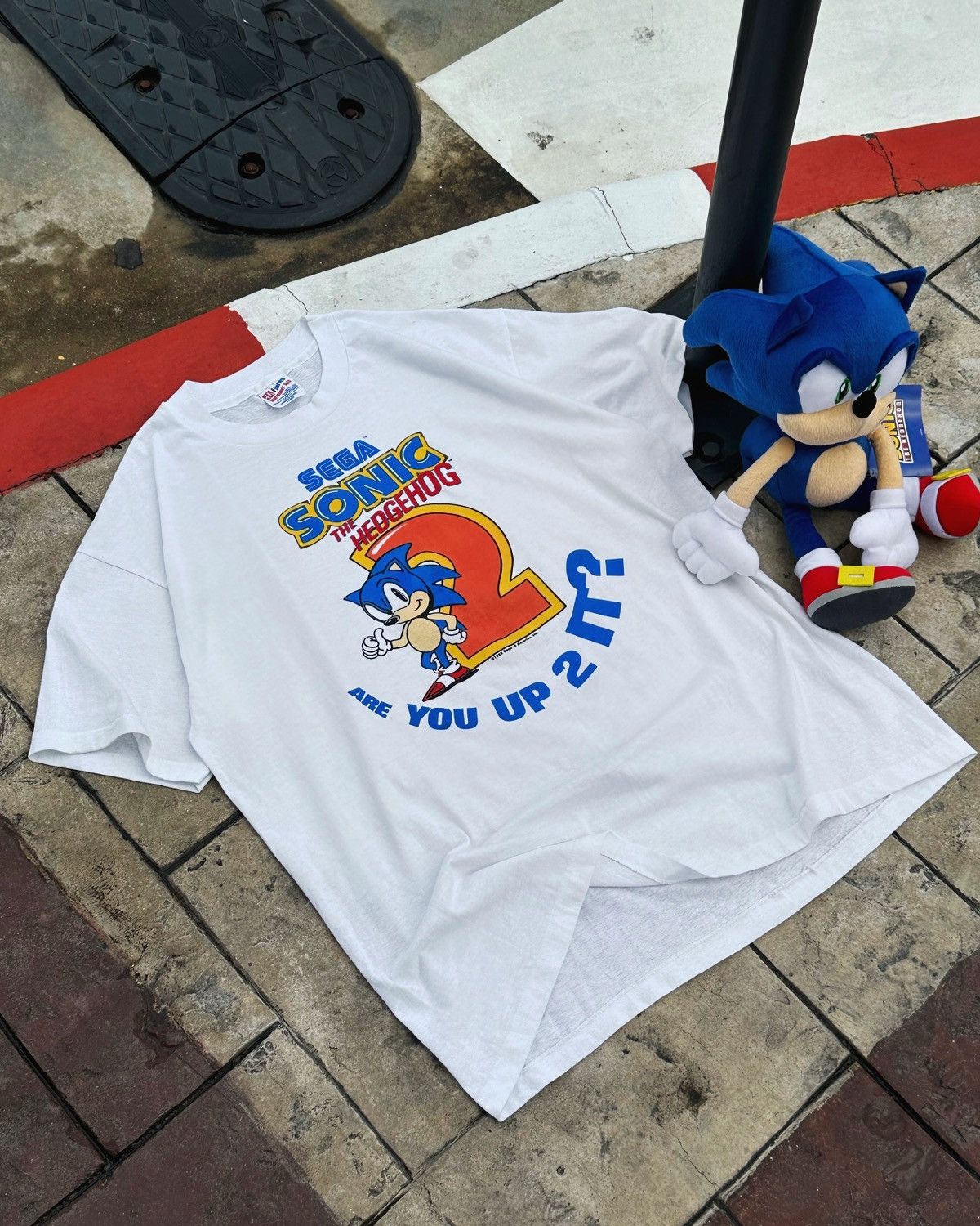 Disney × Mickey Mouse × Vintage VINTAGE 1992 SONIC THE HEDGEHOG ARE YOU UP 2 IT? | DEADSTOCK Size US XL / EU 56 / 4 - 4 Thumbnail