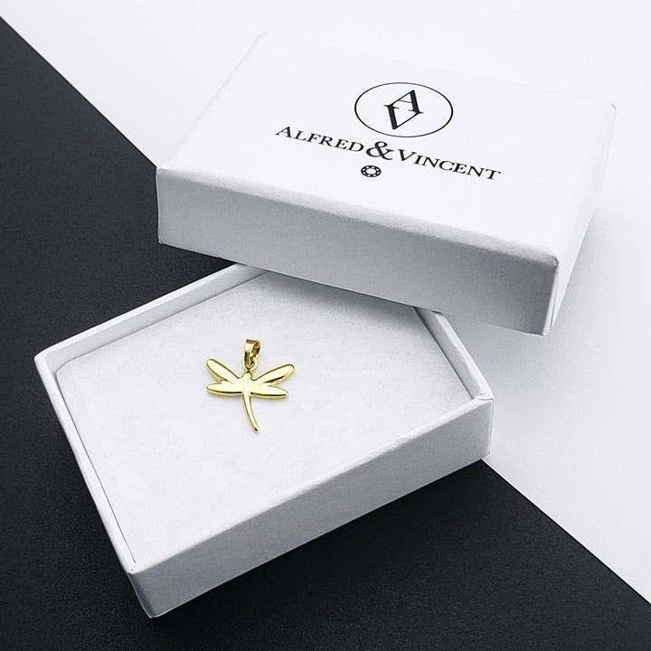 Other Dragonfly Pendant Lucky Insect Charm in Real 14k Yellow Gold Size ONE SIZE - 2 Thumbnail