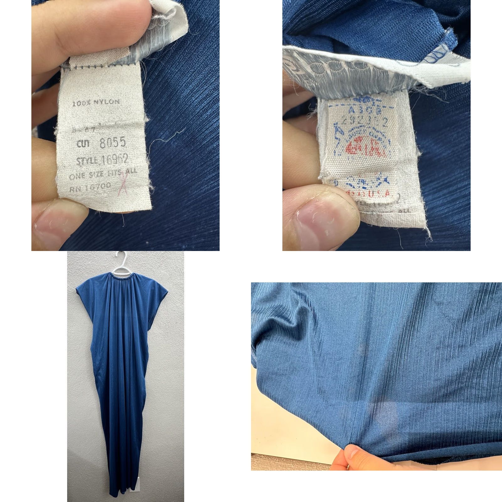 CO Barad & Co Womens Nightgown One Size Blue Silky Nylon Maxi Vintage House Dress Size ONE SIZE - 8 Thumbnail