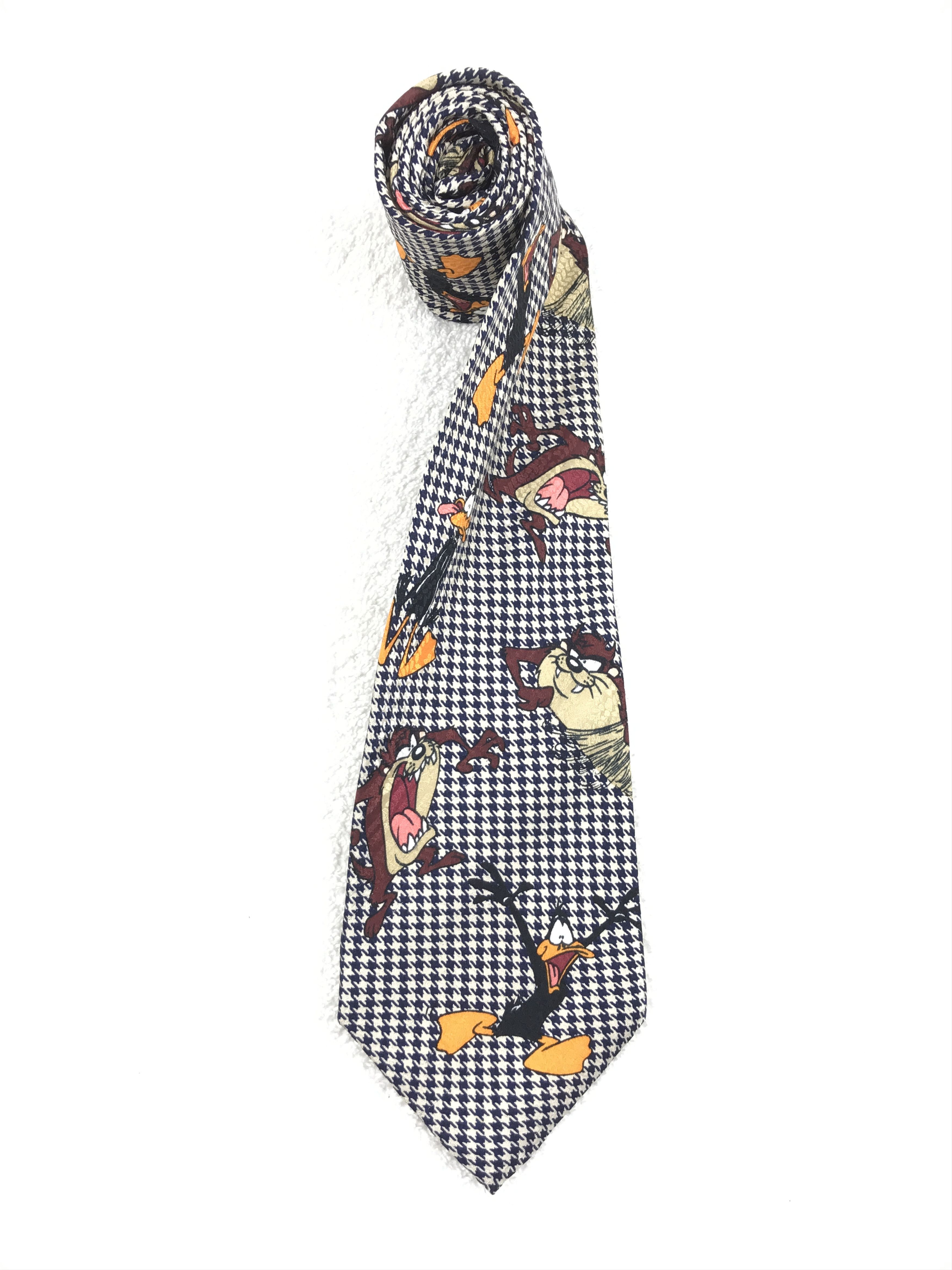 Designer × Vintage Vintage Looney Tunes Mania Silk Necktie Size ONE SIZE - 2 Thumbnail
