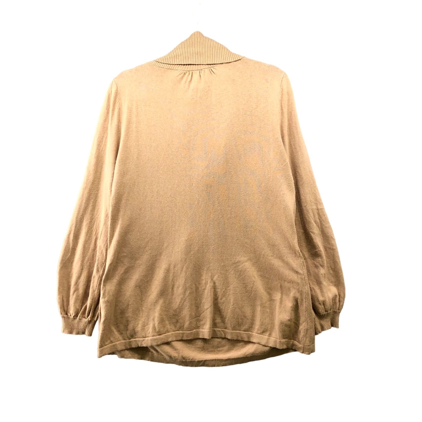 Vintage Monroe & Main Womens Sweater Pullover Tan Cotton Cashmere Shawl Collar Size L Pullover Size L / US 10 / IT 46 - 2 Thumbnail
