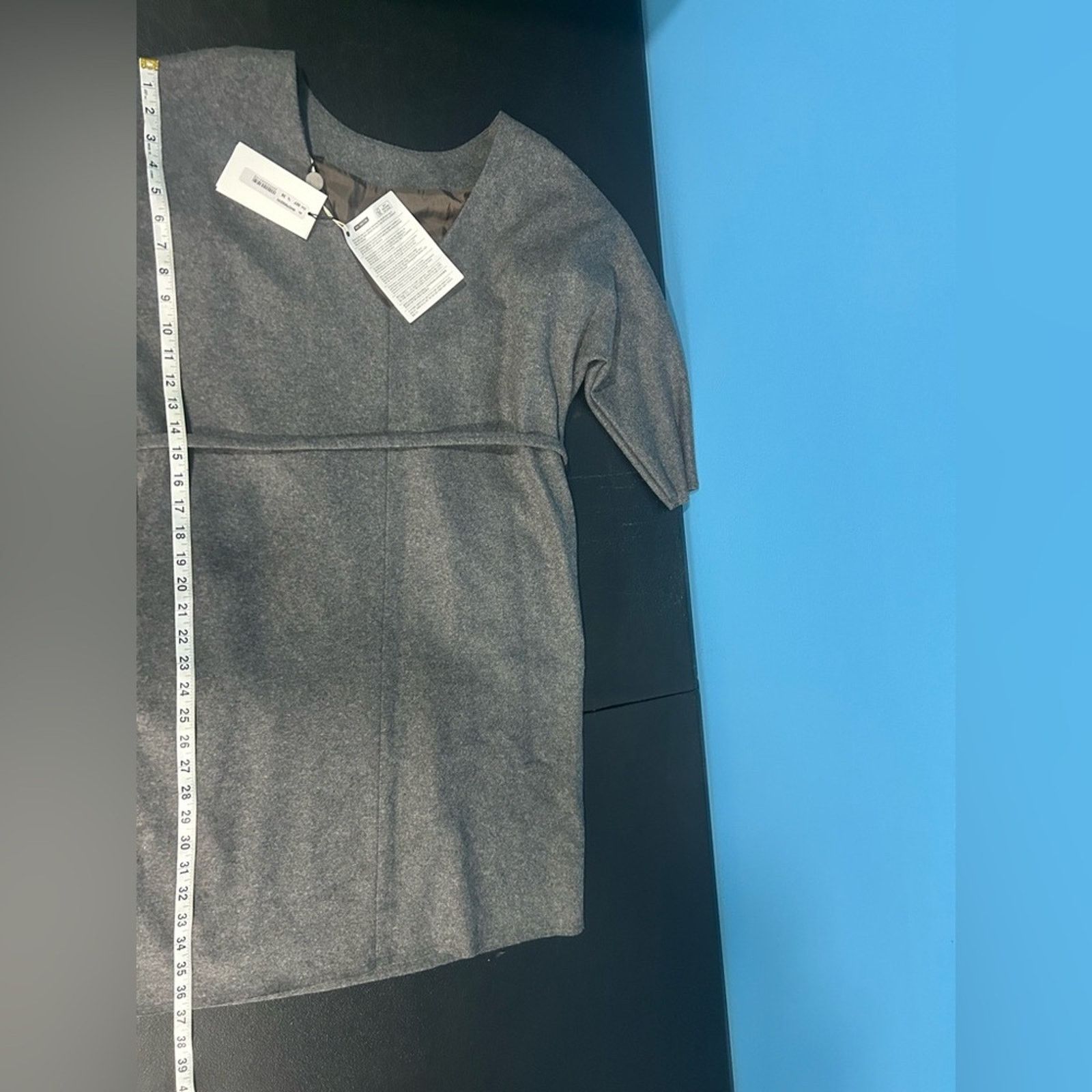 Other Grifoni Wool Lined Gray Dress Open Back V Belted NWT Small Size S / US 4 / IT 40 - 10 Thumbnail