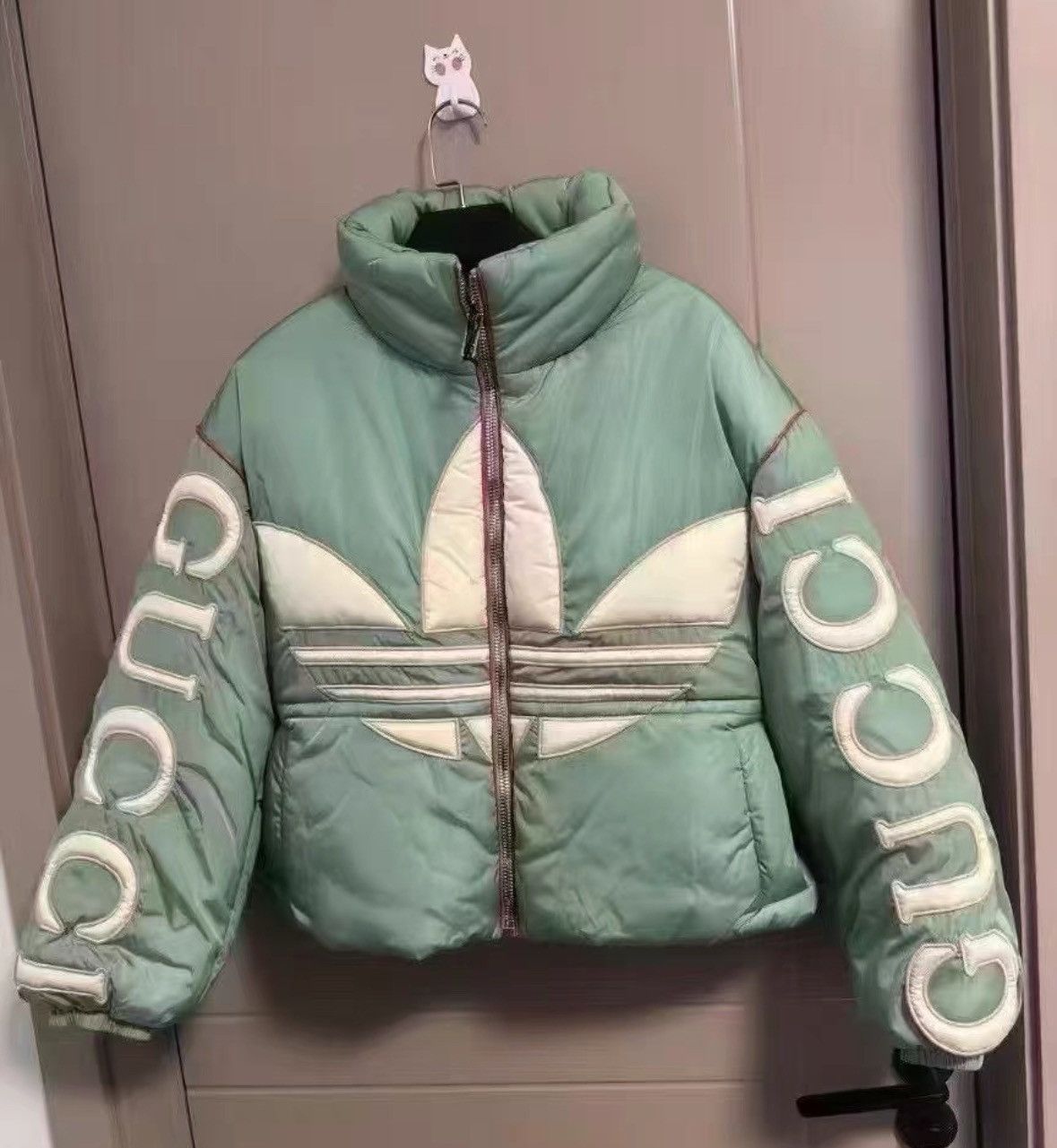 Gucci Gucci x Adidas Mint Green Puffer Jacket- Size XXS / US 00 / IT 34 - 1 Thumbnail