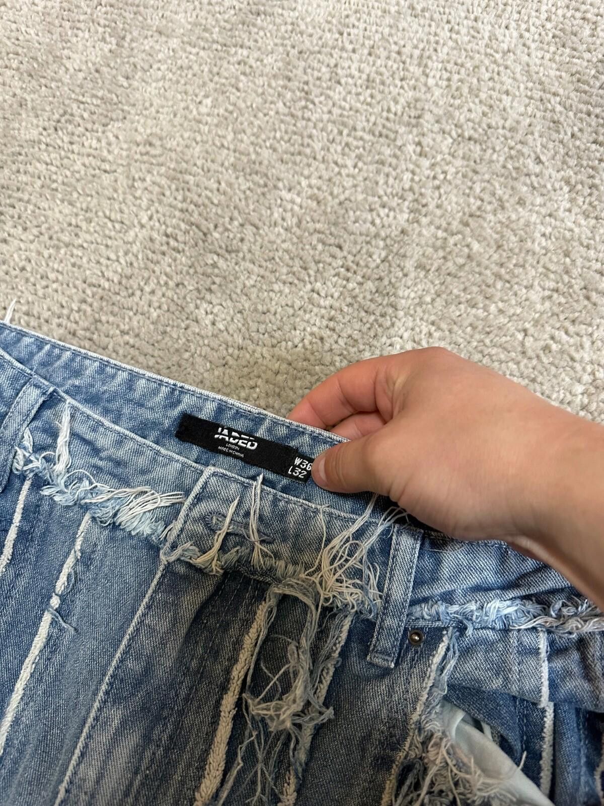 Jaded London Jaded London Heavily Distressed Acid Wash Jeans Sz 36/32 Size US 36 / EU 52 - 5 Thumbnail