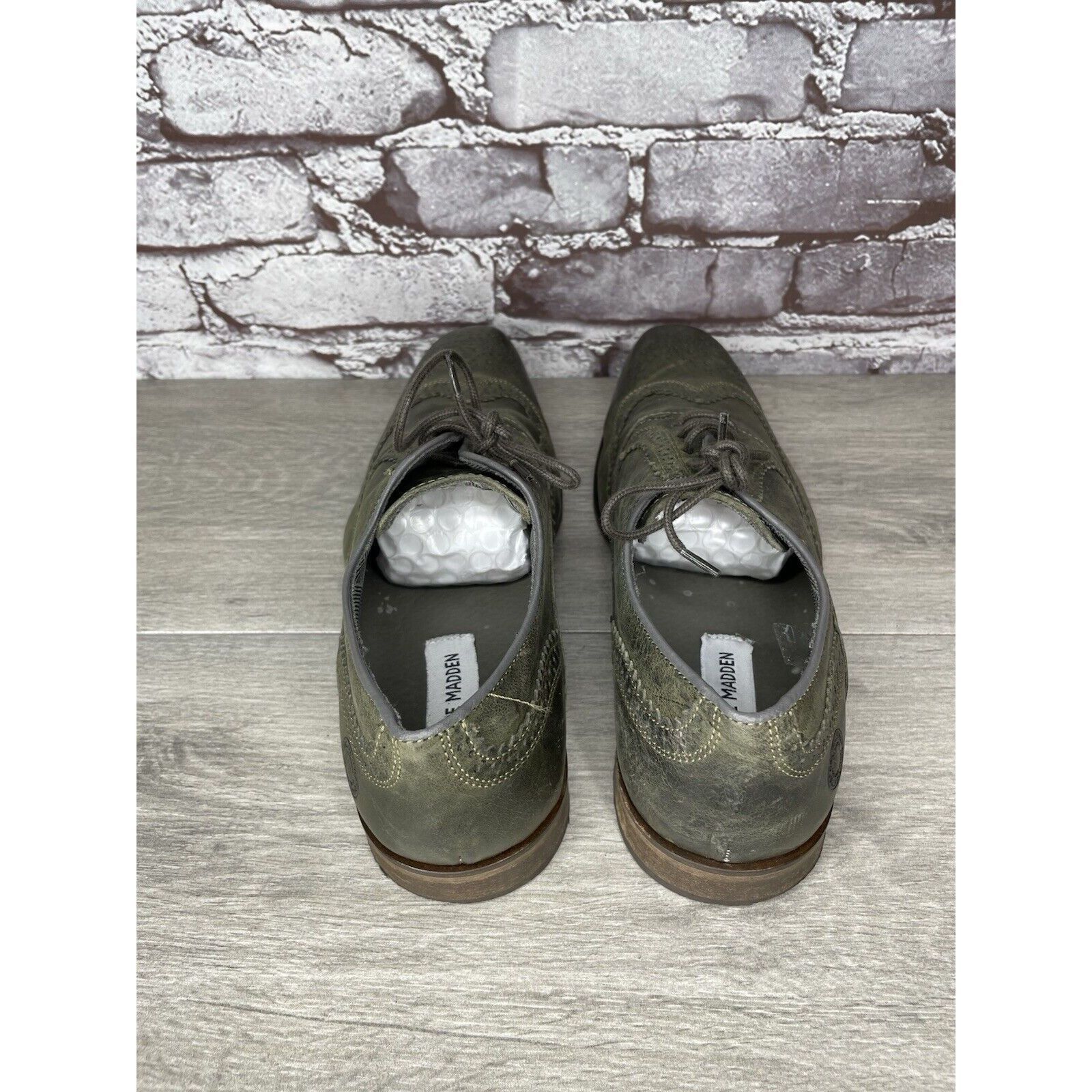 Steve Madden Steve Madden Iggy Green Leather Handcrafted Wingtip Oxfords Size US 10 / EU 43 - 21 Thumbnail