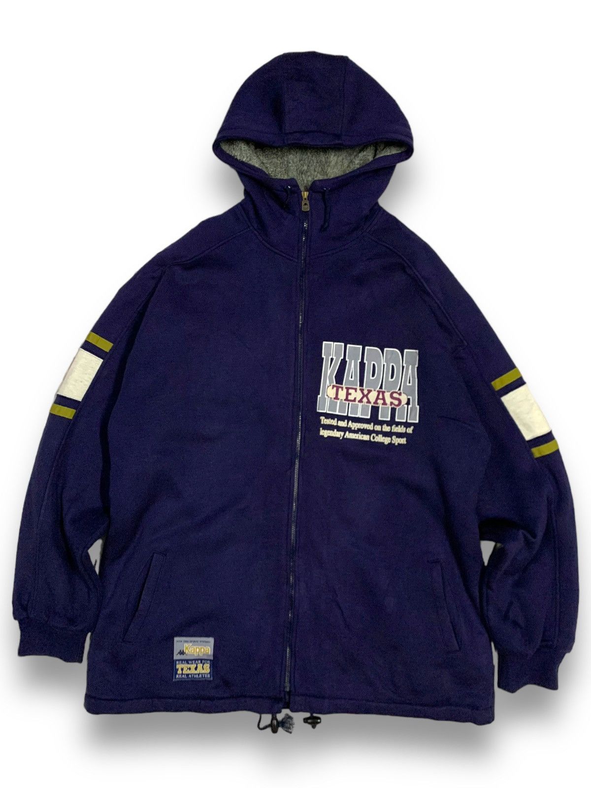 image of Archival Clothing x Kappa Vintage Y2K Kappa Full Zip Oversized Printed Hoodies in Navy Purple (Size