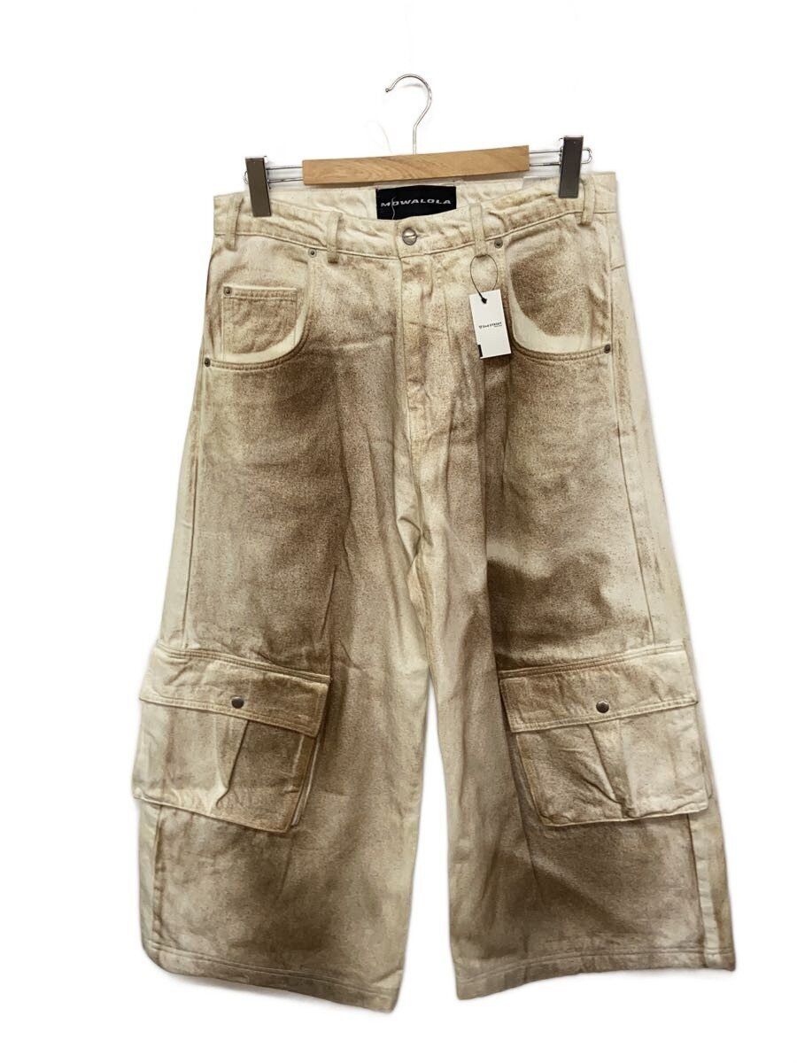 Mowalola MOWALOLA Stained Design Cargo Pants White 30 Size US 33 - 1 Thumbnail