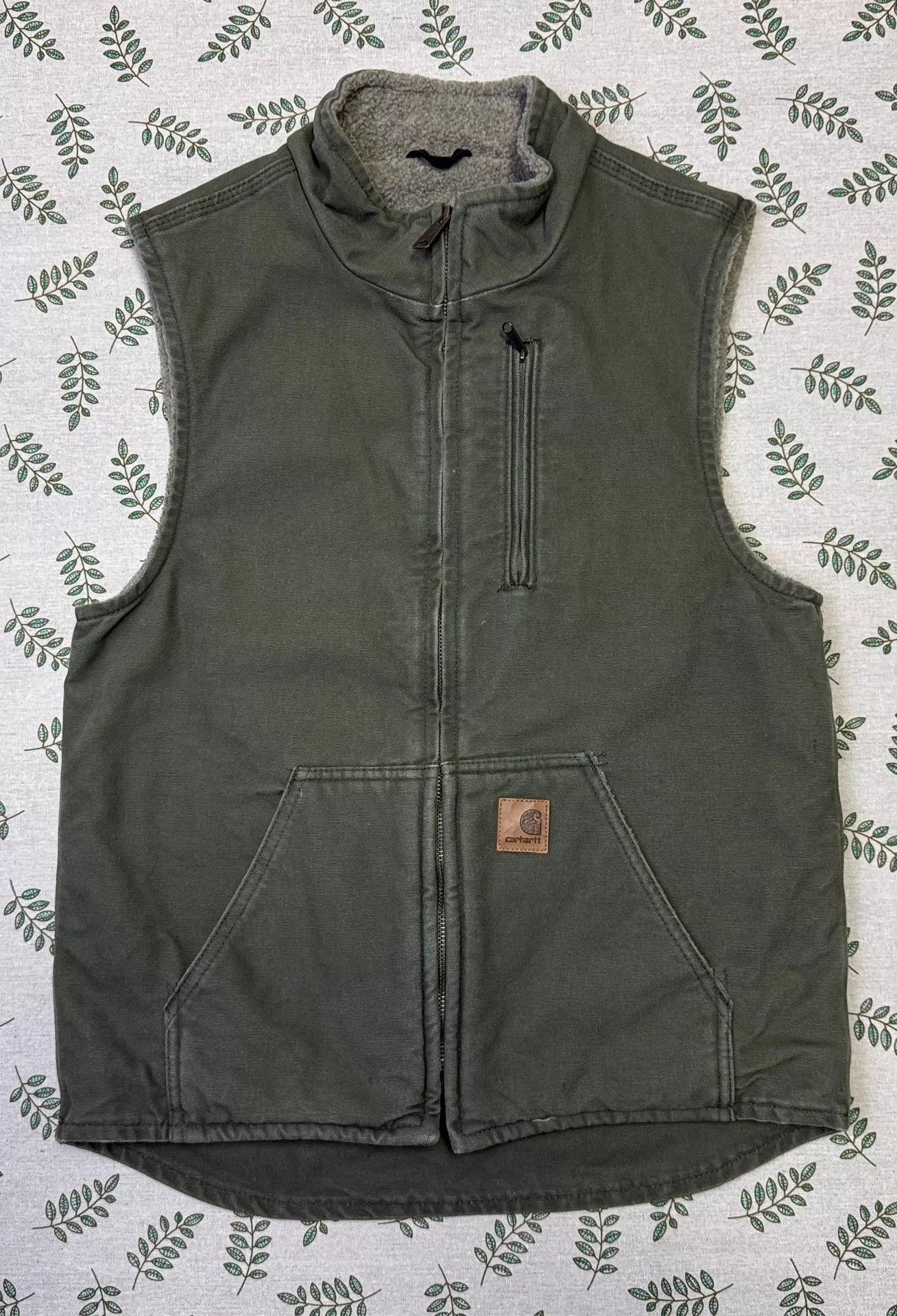 Carhartt Vintage Carhartt Mainline V33 Washed Army Green S Vest Size US S / EU 44-46 / 1 - 1 Thumbnail
