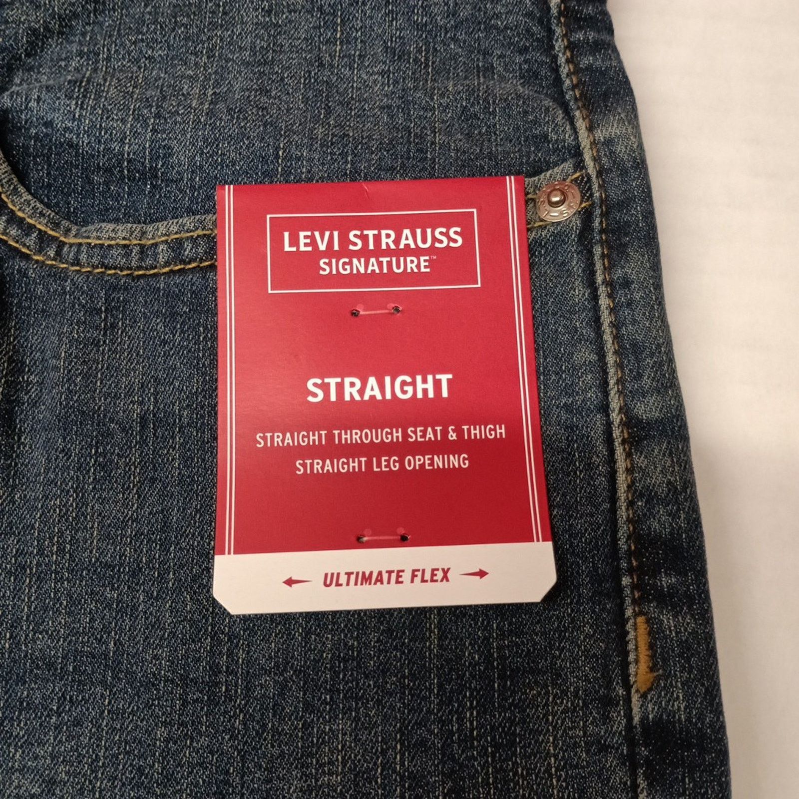 Levi's Signature By Levi Straight Jeans Men's 38x32 BlueCotton Flex Size US 38 / EU 54 - 5 Thumbnail