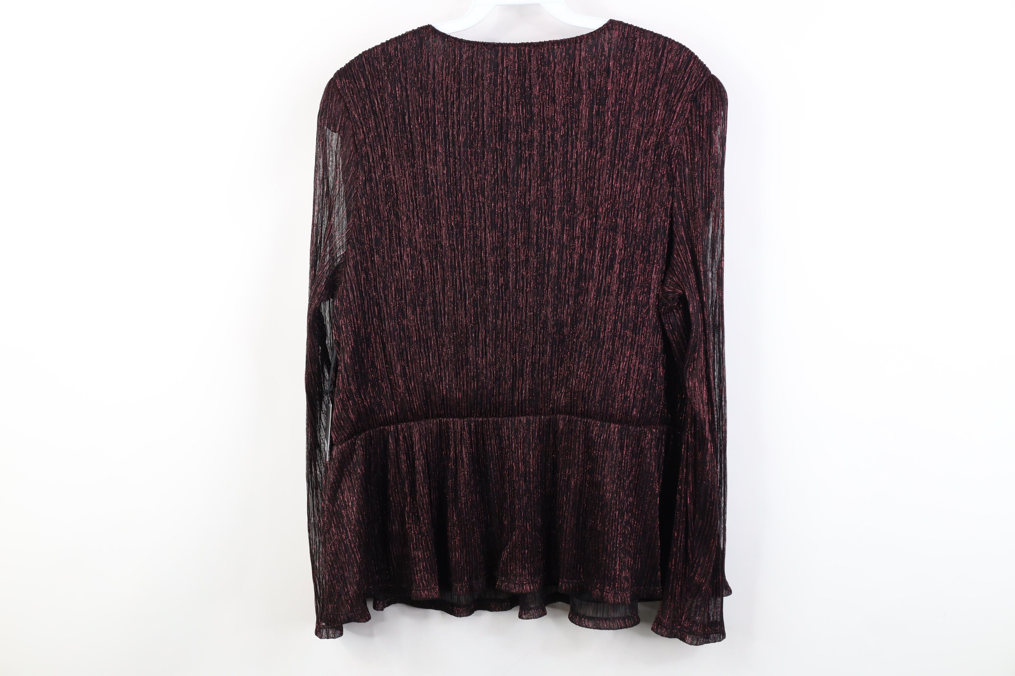 Vera Wang New Vera Wang Bella Fairy Metallic Ribbed Blouse Shirt Top Size XL / US 12-14 / IT 48-50 - 10 Thumbnail