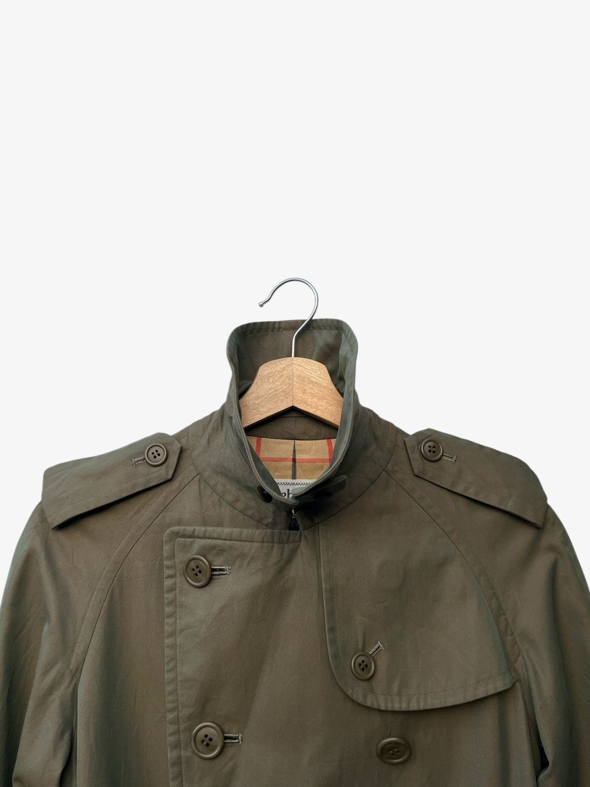 Burberry 80s/90s Burberrys Trench Coat Classic Double Breasted Olive Size S / US 4 / IT 40 - 13 Thumbnail