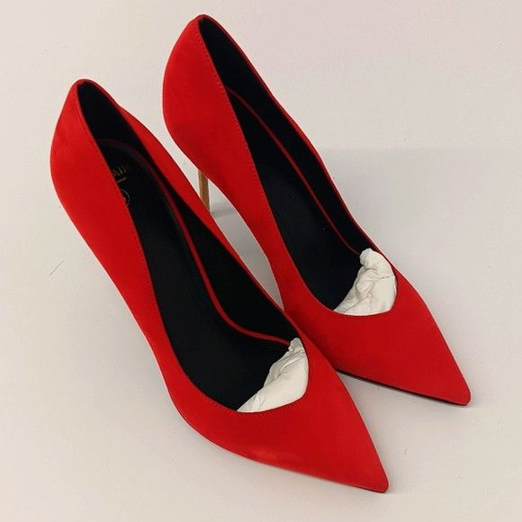 Balmain Balmain Women's Red Ruby Decollete Stiletto Heels - EU37/US7 Size US 7 / IT 37 - 2 Thumbnail