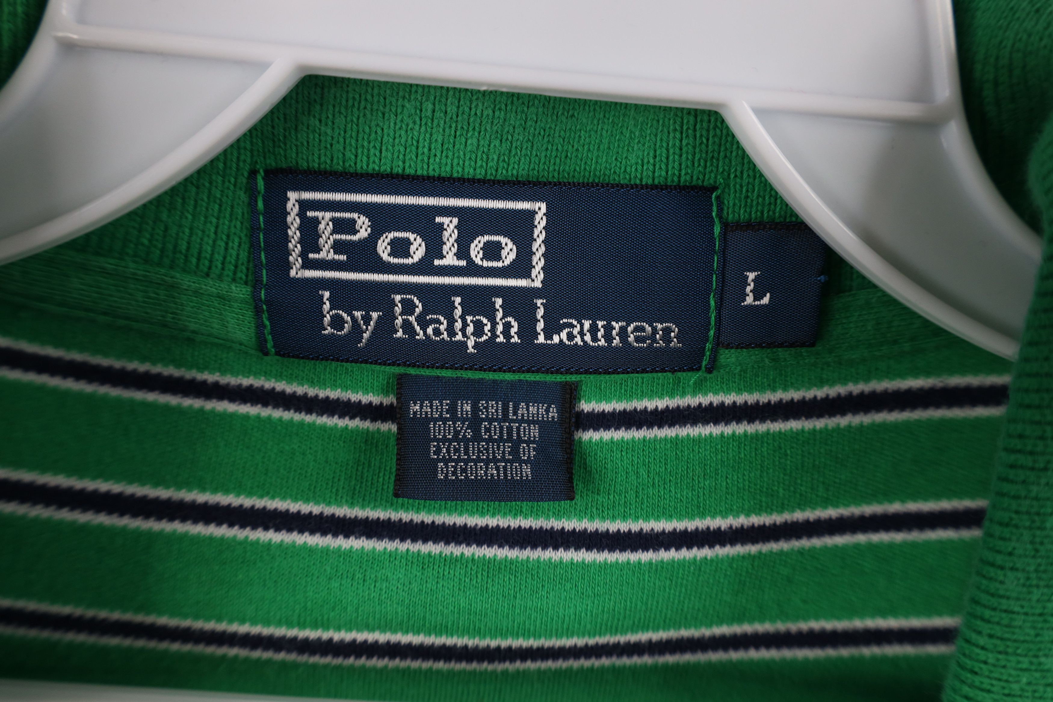 Ralph Lauren Vintage 90s Ralph Lauren Cotton Knit Striped Golf Polo Shirt Size US L / EU 52-54 / 3 - 6 Thumbnail