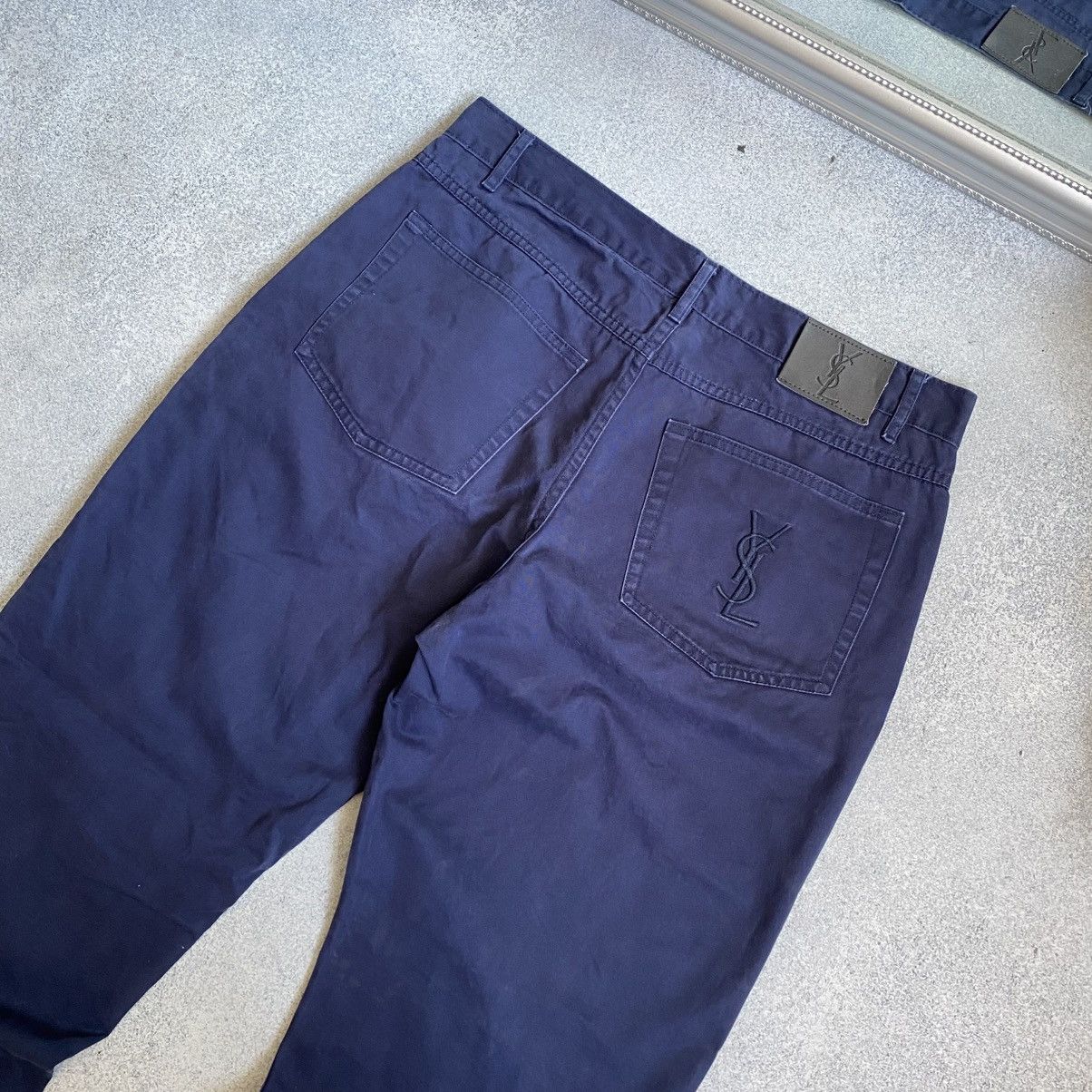 Yves Saint Laurent Vintage Yves Saint Laurent jeans YSL Embroidered big logo Size US 34 / EU 50 - 3 Thumbnail