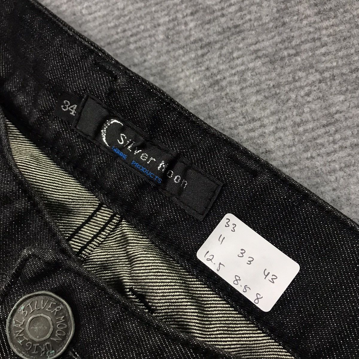 Japanese Brand 🔥SILVER MOON BLACK FADED DENIM PANTS Size US 33 - 12 Thumbnail