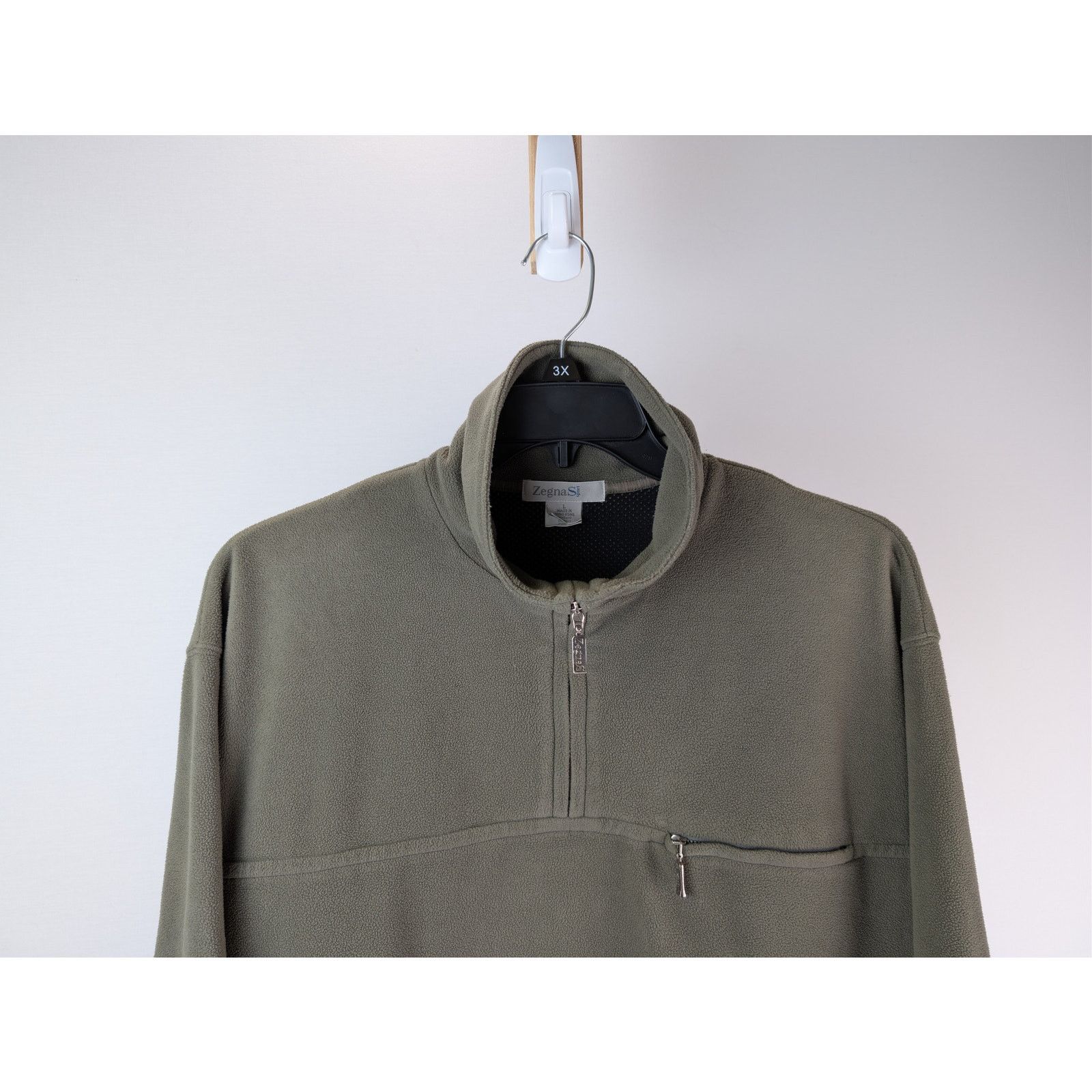 Ermenegildo Zegna o1rshd1 CC20 Mens Large Green Fleece Sport Jacket in Grey Size US L / EU 52-54 / 3 - 3 Thumbnail
