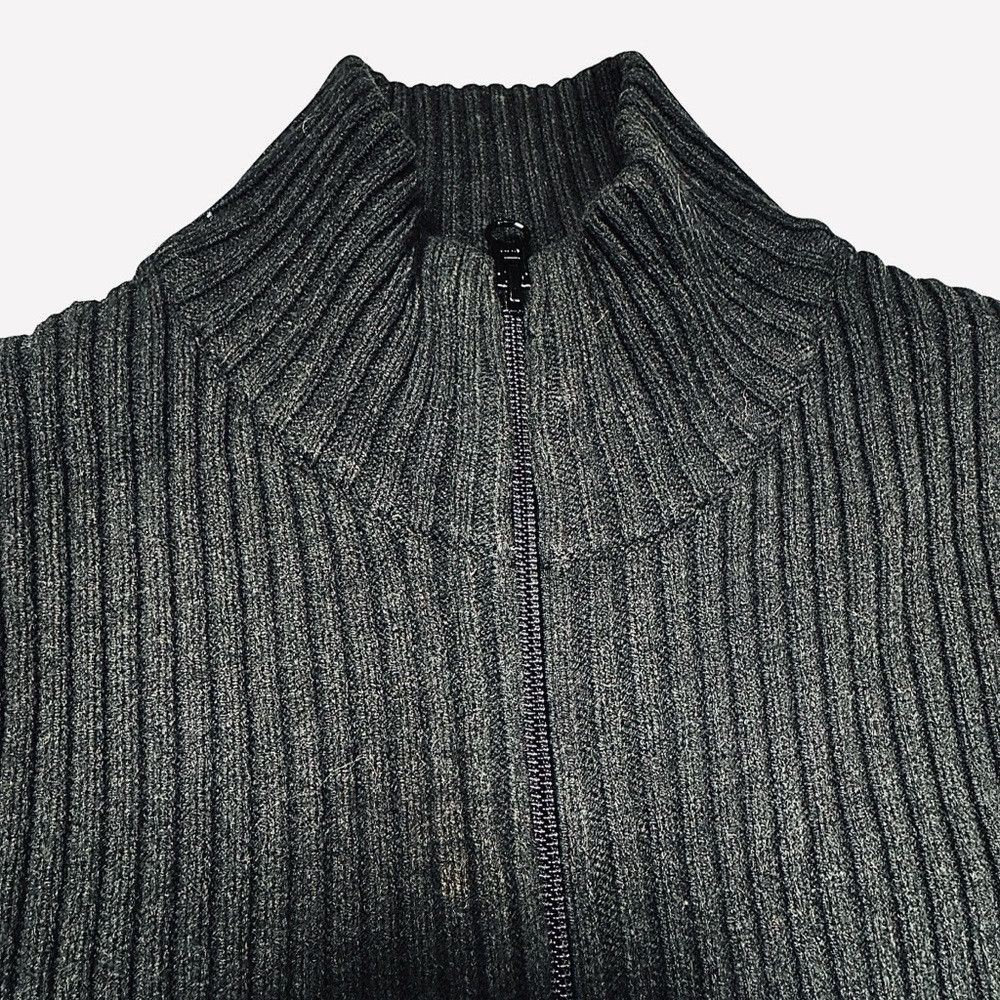Express Express Black Cotton Ribbed Knit Zip Cardigan Size XL Size US XL / EU 56 / 4 - 3 Thumbnail